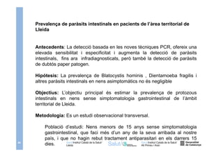 Diagnòstic i tractament de les parasitosis intestinals 2023