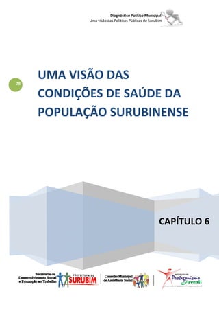 Diagnóstico Político Municipal
            Uma visão das Políticas Públicas de Surubim




78
     UMA VISÃO DAS
     CONDIÇÕES DE SAÚDE DA
     POPULAÇÃO SURUBINENSE




                                                     CAPÍTULO 6
 