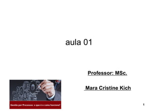 Professor: MSc.
Mara Cristine Kich
1
aula 01
 