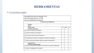 HERRAMIENTAS
 CUESTIONARIO
 