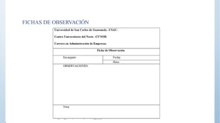 FICHAS DE OBSERVACIÓN
 