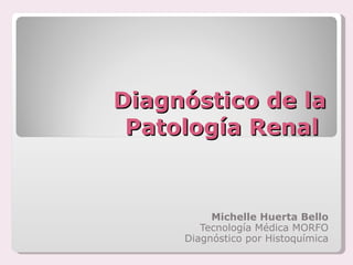 Diagnóstico de la Patología Renal  Michelle Huerta Bello Tecnología Médica MORFO Diagnóstico por Histoquímica 