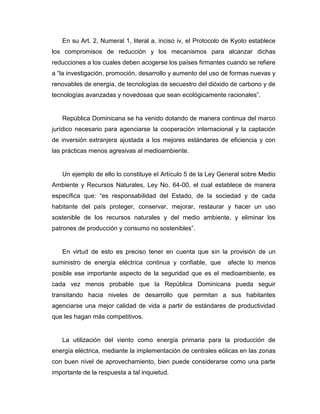 DIAGNÓSTICO DE LA UTILIZACIÓN DE ENERGÍA EÓLICA  EN LA MATRIZ ENERGÉTICA DE REPÚBLICA DOMINICANA.  CONSIDERACIONES MEDIOAM...