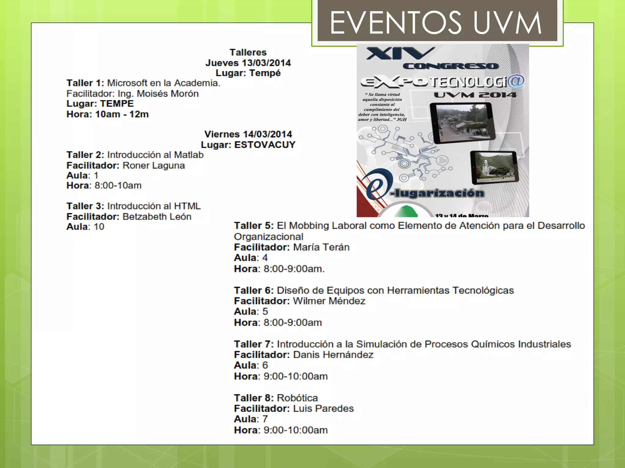 EVENTOS UVM
 