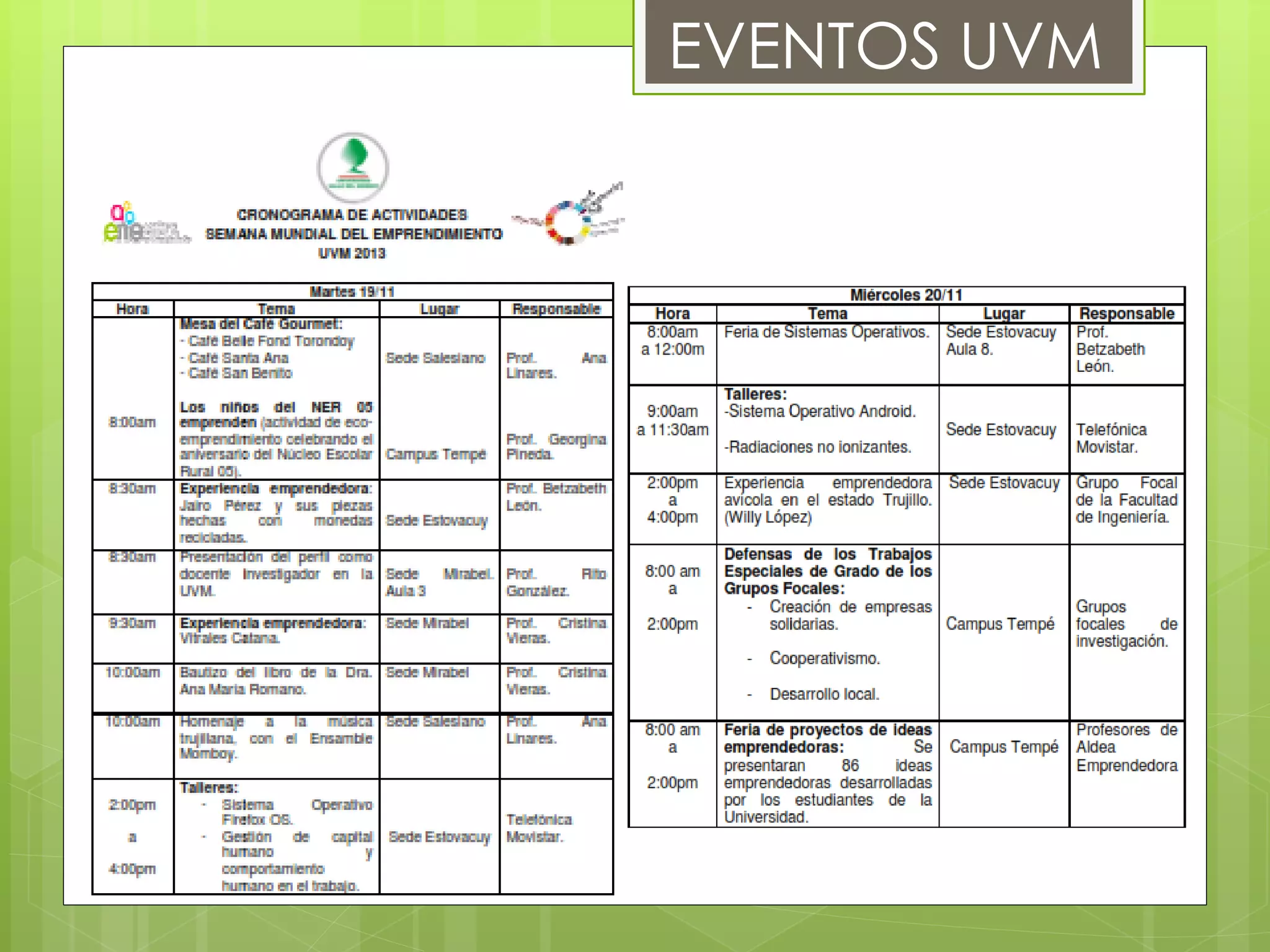 EVENTOS UVM
 