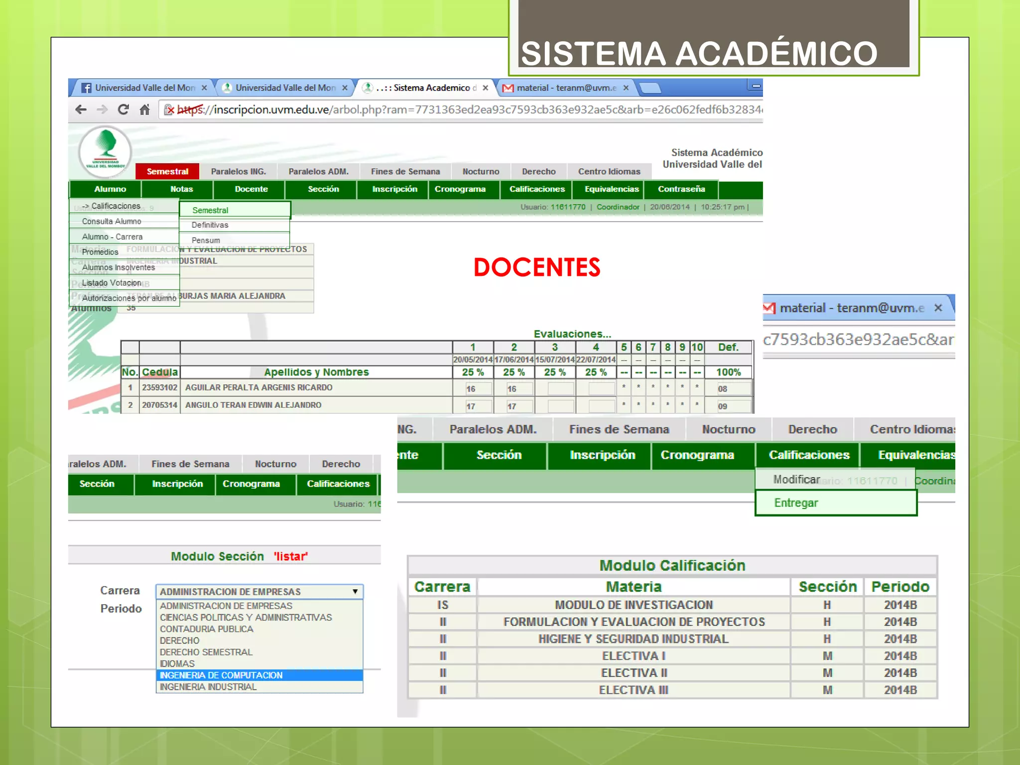 SISTEMA ACADÉMICO
DOCENTES
 