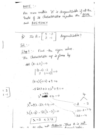 Diagonalization Linear Algebra Notes