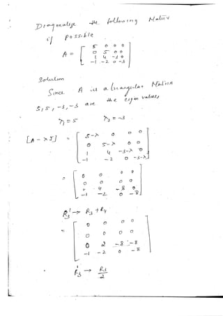Diagonalization Linear Algebra Notes