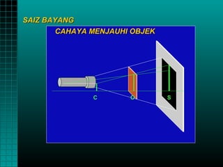 SAIZ BAYANG
        CAHAYA MENJAUHI OBJEK




               C       O        S
 