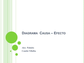 DIAGRAMA CAUSA – EFECTO
Alex Palmito
Camila Villalba
 