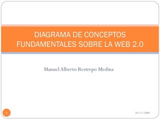 Manuel Alberto Restrepo Medina DIAGRAMA DE CONCEPTOS FUNDAMENTALES SOBRE LA WEB 2.0 28/11/2009 