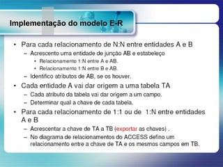 Implementação do modelo E-R
 