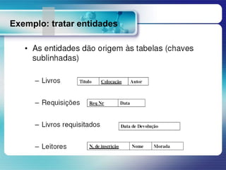 Exemplo: tratar entidades
 