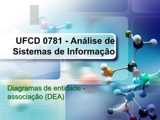 Diagramas de entidade -
associação (DEA)
UFCD 0781 - Análise de
Sistemas de Informação
 