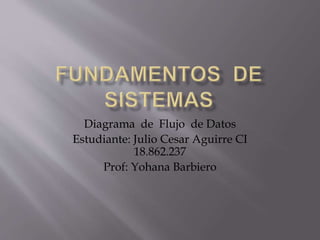 Diagrama de Flujo de Datos
Estudiante: Julio Cesar Aguirre CI
18.862.237
Prof: Yohana Barbiero
 