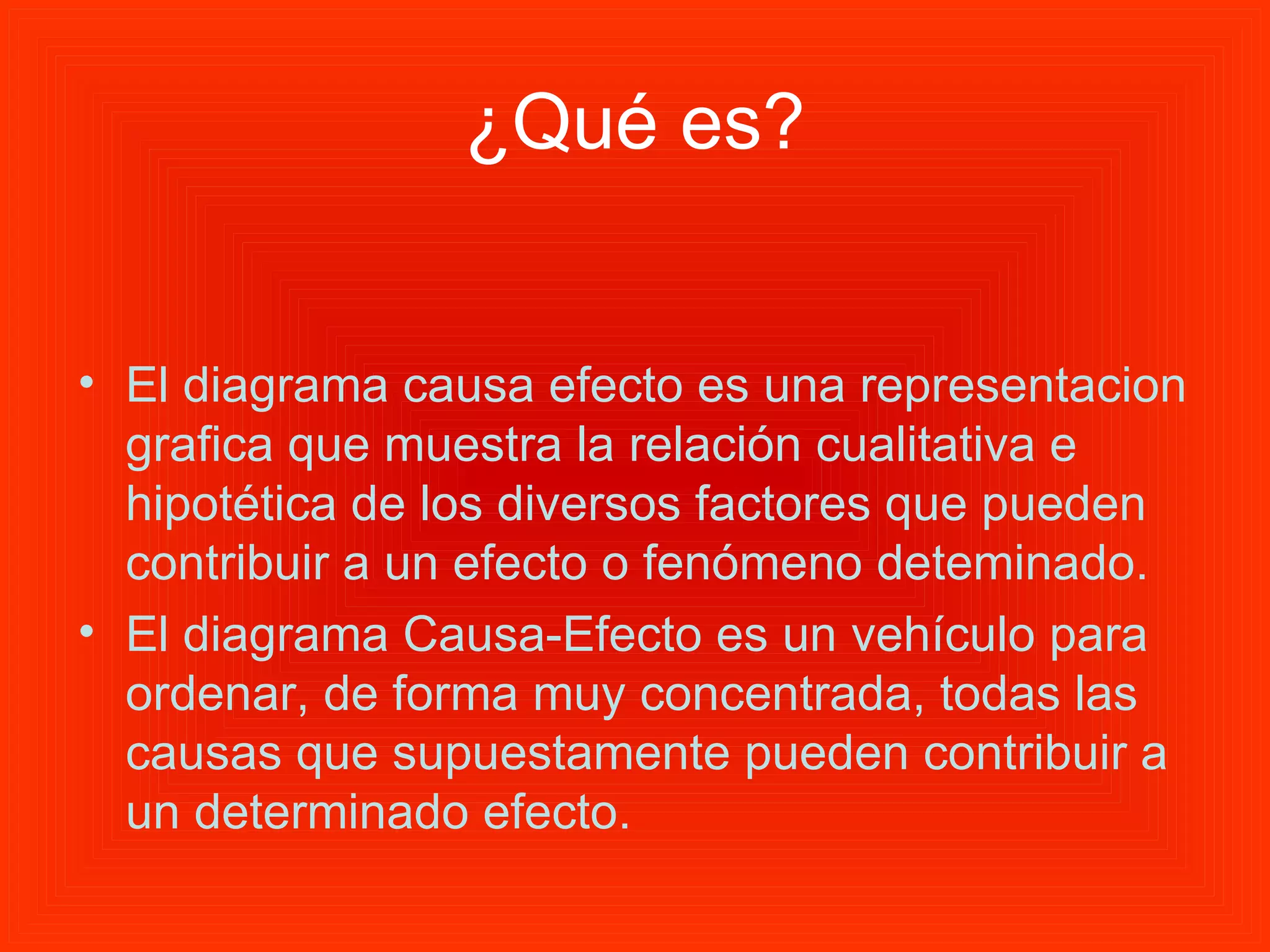 Diagrama de Pescado o Causa Efecto