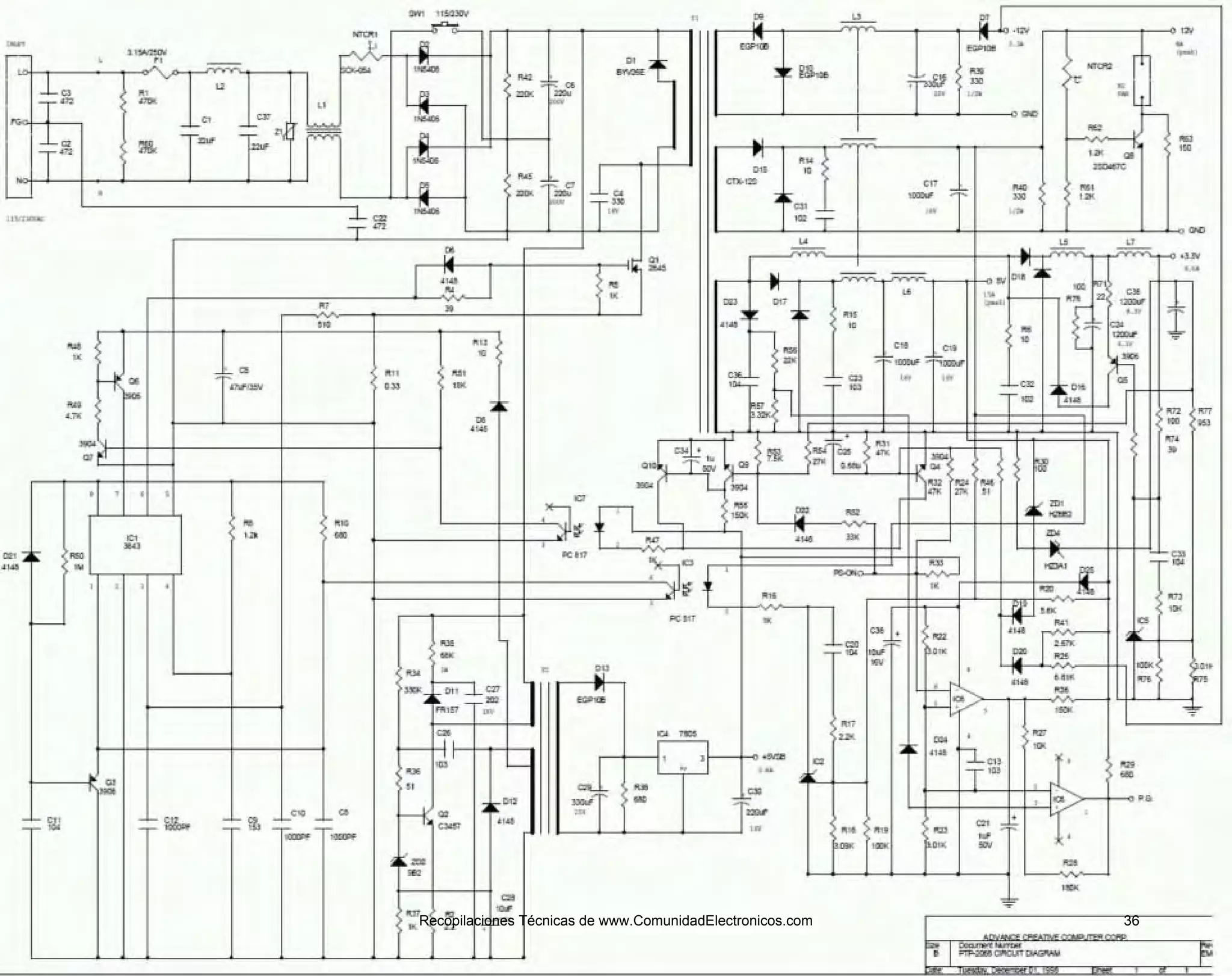 Diagramas de-fuentes-pc completo | PDF