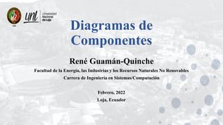 Diagramas de
Componentes
René Guamán-Quinche
Facultad de la Energía, las Industrias y los Recursos Naturales No Renovables
Carrera de Ingeniería en Sistemas/Computación
Febrero, 2022
Loja, Ecuador
 