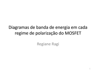 Diagramas de banda de energia em cada
regime de polarização do MOSFET
Regiane Ragi
1
 