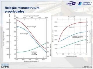Relação microestrutura-
propriedades




                          A.S.D’Oliveira
 