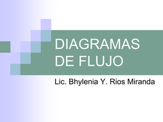 DIAGRAMAS
DE FLUJO
Lic. Bhylenia Y. Rios Miranda
 
