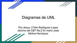 Diagramas de UML
Por:Jesus J Felix Rodriguez Lopez
alumno del CBT No.2 Dr mario Jose
Molina Henriquez
 