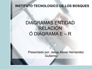 DIAGRAMAS ENTIDAD
RELACIÓN
Ó DIAGRAMA E – R
Presentado por: Jesus Alexei Hernandez
Gutierrez
INSTITUTO TECNOLOGICO DE LOS BOSQUES
 