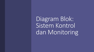 Diagram Blok:
Sistem Kontrol
dan Monitoring
 