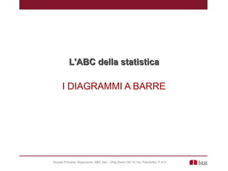 I DIAGRAMMI A BARRE
L'ABC della statisticaL'ABC della statistica
Scuola Primaria; Argomento: ABC stat – Diag Barre (30.10.14); Pacchetto: P.A.4
 