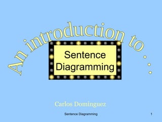 Sentence Diagramming 1
Sentence
Diagramming
Carlos Domínguez
 