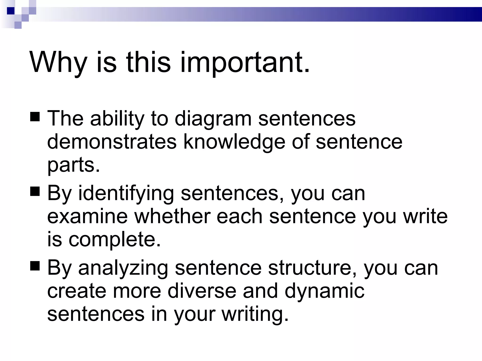 Diagramming sentences | PPT