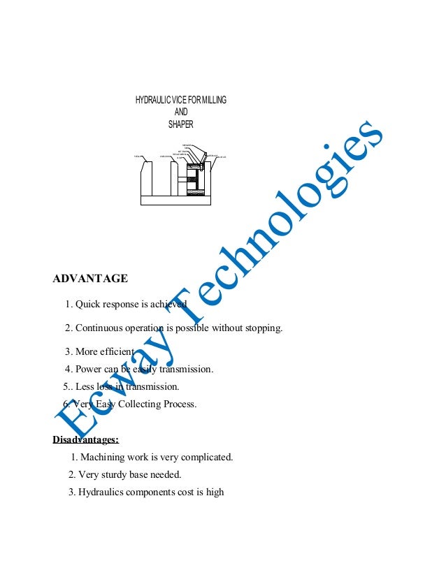 Diagram of power clamping heavy duty hydraulic vice