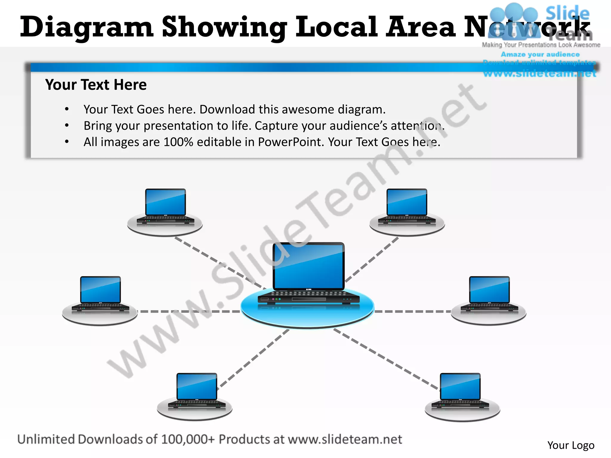 Diagram showing local area network powerpoint templates 0712 | PPT