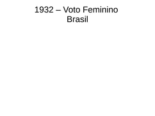 1932 – Voto Feminino
Brasil
 