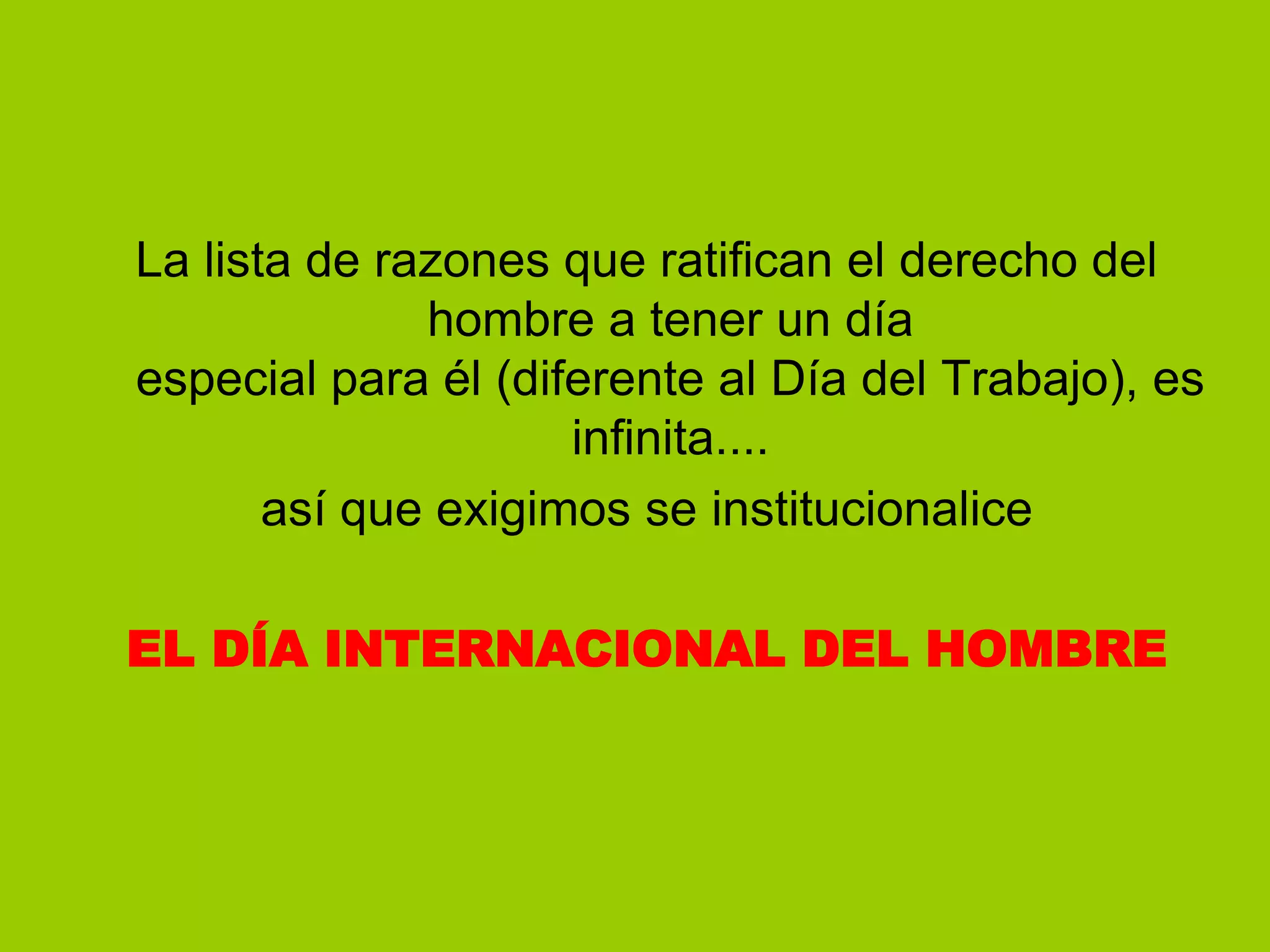 Dia internacional del hombre PPT