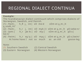 Regional Dialect Example SOCIOLINGUISTICS: REGIONAL AND SOCIAL DIALECTS.pptx