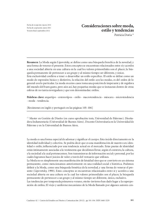Dialnet consideraciones sobre moda estilo y-tendencias