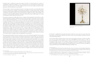 200 201
de la Victoria17
. La significación de esta pieza viene porque el nombre de su autor se suma a la escueta y desconocida
lista de plateros en Osuna durante el siglo XIX. Al no contar con marca, solo con la burilada, en principio se desconoce
cómo marcaba Mariano Rubio18
.
El otro ostensorio llegó al monasterio desde el extinto convento de Estepona recientemente. Se realizó en Córdoba,
pues cuenta con la marca del león rampante, la del contraste 909 MERINO, de Antonio Merino19
en 1909, y la
del autor MONTERO. Su estilo ecléctico conjuga el recuerdo de las piezas góticas en la peana lobulada, decorada
conmedallones ovalados dorados, y en el astil en forma hexagonal, mientras que el resplandor tiene rayos biselado,
estando el viril dorado con cabezas de ángeles aladas. El recorrido posterior a su ejecución está escrito en la moldura de
la base: DONATIVO DE D. JOSÉ TROYA DOMINGUEZ OLVERA 1922.
17 La parroquia de Nuestra Señora de la Victoria de Osuna fue creada en 1911 y no se conoce con certeza la procedencia de algunas piezas
de su actual ajuar de platería, las que quedaron de los frailes mínimos o las que llegaron de otros lugares al crearse la parroquia. Actualmente no
existe ningún ostensorio de estilo neoclásico. Se conserva uno de la primera mitad del siglo XVII con rayos ondulados, siendo éste el único rasgo
que pueden compartir con el ostensorio realizado por Mariano Rubio para el monasterio de San Pedro.
18 MORÓN CARMONA, Antonio: “Memoria parcial de la realización del inventario del Monasterio de la Encarnación”, Cuaderno de
los Amigos de los Museos de Osuna, nº 12, (Osuna, 2010), p. 59. La grafía con que está escrita la marca Rubio, en minúscula y cursiva, es
decimonónica propia de la época de Mariano Rubio, por lo que con seguridad puede corresponderle.
19 SANTOS MÁRQUEZ, Antonio Joaquín: “La platería religiosa en el Sur de la provincia de Badajoz T. II”, p. 791.
El segundo copón es cordobés con la marca de la ciudad, la de AGVI y el contraste borrado con el número 14,
correspondiente al platero José de Aguilar14
en 1814. Su ornamentación se ha visto reducida sólo a finísimas cuentas
de perlas. Es muy similar en cuanto a la forma del gollete de la base y al astil al cáliz sevillano anteriormente citado,
puesto que se tratan de modelos más o menos seriados.
De época neoclásica e imperio son los juegos de vinajeras. La más antigua conservada es una sencilla salvilla de plata
en su color, sobre patas, lisa con moldura y rosario de perlas en su perímetro y una flor central en resalte. Cuenta con
varias marcas: el león rampante cordobés hacia la izquierda, BEGA6, del fiel contraste Diego de Vega y Torres en 1806,
y AGVI/LAR en dos líneas y algo borroso, del ya mencionado José de Aguilar. En el reverso, tiene la burilada y una
inscripción en mayúsculas ilegible, posiblemente del donante. El mismo fiel contraste de BEGA aparece en un copón
de la Parroquia de Nuestra Señora de la Victoria, de 181315
.
Otro juego está compuesto por salvilla, pareja de jarros y campana en dorado. Siguiendo el estilo neobarroco, similar
al cáliz de Josep Ignacio Ginabreda, la salvilla se decora por una gran greca donde se entremezclan veneras con racimos
de uvas y espigas de trigo principalmente, y en cuatro cartelas aparecen los dados, la bolsa con las monedas, la columna
y la caña con la esponja y la lanza cruzadas. No cuenta con más marca que la burilada. Los jarros toman la forma de
las tipologías civiles francesas, con cuerpo panzudo gallonado, asa en forma de ese y tapa individualizadas con sendas
piedras roja y blanca, para identificar el uso del vino y del agua. La campanita es lisa y se caracteriza por estar rematada
por la figura de un regordete angelito, muy del gusto de la época. El último juego tiene en el reverso de la salvilla, aparte
de la burilada, la leyenda “Donación de la Sra. Da. María del Carmen Alcázar Caballero para el Conto de Religiosas
Carmelitas de Sr. S. Pedro. Osuna, año del Señor de 1894”. Se trata de la madre de Sor Ana María del Señor San Elías
Fernández Alcázar Caballero. Los jarros tienen cuerpo cónico invertido y cuello ancho, con asas formadas por dos ces
contrapuestas y las tapaderas decoradas con un pámpano de uvas. El cuerpo de los jarros y la campana comparten la
misma decoración con dos ces enfrentadas y en su centro un espejuelo liso. La campana, por su parte, se remata por la
efigie del Corazón de Jesús, devoción floreciente a finales del siglo XIX. La salvilla tiene resalte central para la campana
y en su borde se adorna con espigas de trigo, muy apropiados por el uso que presta.
Para la exposición del Santísimo Sacramento el monasterio cuenta con dos ostensorios del siglo XIX. El más destacado
es de estilo neoclásico. Su origen se encuentra en la donación testamentaria de un cáliz inservible, más un incremento
de 600 u 800 reales que, en 1845, don Francisco Amador, natural de Osuna y presbítero secularizado del Orden de
Santo Domingo, mandó se empleasen en la construcción de una custodia que imitase a la que había en la Victoria para
Sor Ana Lavado, religiosa de velo blanco. La obra se le encargó al maestro platero, residente en Osuna, Mariano Rubio
en 1848, con un peso de 83 onzas y un valor de 2626 reales16
. Tiene un esquema funcional donde predominan las
superficies lisas, las formas redondeadas y sobrepuesta aparece una sencilla decoración troquelada a base de palmetas en
la peana y hojas colocadas en distintas posiciones a lo largo de toda la pieza. El viril está rodeado de ramas entrelazadas
con hojas y pámpanos de vid y de las típicas cuentas de perlas, en el reverso se lee el nombre del donante: “A devocion
del Pro. D. Franco. Amador 1848”. Se rodea de haces de rayos plisados y otros ondulantes. Según la voluntad del
donante, su ejecución debía seguir el modelo de una existente en el antiguo convento de mínimos de Nuestra Señora
14 SANZ SERRANO, María Jesús: La orfebrería sevillana del Barroco, Tomo II, Sevilla, 1976, p. 72.
15 Entre abril y julio de 2013, el autor del presente artículo realizó el inventario de los bienes artísticos de la Parroquia de Nuestra Señora de
la Victoria de Osuna por encargo de su párroco Rvdo. P. Mariano Pizarro Luengo.
16 A.M.C.O. Archivador 17, carpeta G, s/f.
Ostensorio del platero ursaonés Mariano
Rubio, 1848.
 