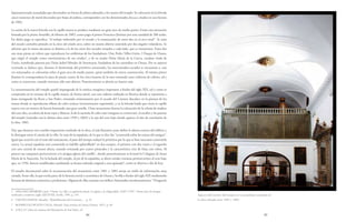 84 85
fajastransversales acanaladas que descienden en forma de pilares adosados a los muros del templo. Se colocaron en la bóveda
cinco rosetones de metal decorados por hojas de palma, corresponden con los denominados florones citados en una factura
de 1883.
La unión de la nueva bóveda con la capilla mayor se produce mediante un gran arco de medio punto. Existe una anotación
firmada por la priora Amarillo, de febrero de 1883, como pago al pintor Francisco Jiménez por una cantidad de 200 reales.
En dicho pago se especifica: “el trabajo imbertido por el escudo y la restauración de otros dos en el arco toral”. Se trata
del escudo carmelita pintado en la clave del citado arco, sobre un manto abierto sostenido por dos ángeles volanderos. Se
advierte que la mano ejecutora es distinta a la de los otros dos escudos situados a cada lado, que se restauraron. Estos dos
son unas piezas en relieve que reproducen los emblemas de los fundadores: Don Pedro Téllez-Girón, I Duque de Osuna,
que erigió el templo como enterramiento de sus criados5
, y de su madre Doña María de la Cueva, condesa viuda de
Ureña, nombrada patrona por Doña Isabel Méndez de Sotomayor, fundadora de las carmelitas en Osuna. Por su aspecto
recortado se deduce que, durante el desmontaje del primitivo artesonado, los mencionados escudos se rescatarían y, una
vez restaurados, se colocarían sobre el gran arco de medio punto, quizá también de nueva construcción. Al mismo pintor
Jiménez le correspondería la tarea de pintar cuatro de los cinco lunetos de la nave imitando unas vidrieras de colores, tal y
como se conservan, estando entonces sólo uno abierto. Posteriormente se abriría un luneto más.
La ornamentación del templo quedó impregnada de la estética neogótica imperante a finales del siglo XIX, tal y como se
comprueba en la ventana de la capilla mayor, de forma ojival, con una vidriera realizada en Baviera donde se representa a
Jesús entregando las llaves a San Pedro, rematada erróneamente por el escudo del Carmen descalzo; en la pintura de los
muros donde se reproducían sillares de color rosáceo (recientemente suprimida), y en la bóveda baída que cierra la capilla
mayor con un motivo de lacería formando una gran estrella. Otras actuaciones fueron la colocación de la celosía de madera
del coro alto, su solería de lozas rojas y blancas, la de la sacristía de color rojo (ninguna se conservan), el escalón y las puertas
del templo (retiradas tras la última obra entre 1999 y 2003) y la reja del coro bajo donde aparece el año de conclusión de
la obra, 1883.
Hay que destacar otro cambio importante resultado de la obra, el más llamativo pues define la silueta externa del edificio y
lo distingue entre el caserío de la villa. Se trata de la espadaña, de la que se dice fue “construida sobre las ruinas del antiguo”.
Igual que ocurrió con el resto del monasterio, el paso del tiempo soslayó la primitiva por lo que se hizo necesario construirla
nueva. La actual espadaña está construida en ladrillo aplantillado6
en dos cuerpos, el primero con dos vanos y el segundo
con uno central de menor altura, estando rematada por cuatro pináculos y la característica cruz de forja con veleta. Al
parecer sus campanas pertenecieron a la antigua iglesia del castillo7
, donde posteriormente se levantó la Colegiata de Santa
María de la Asunción. En la fachada del templo, al pie de la espadaña, se abren sendas ventanas pertenecientes al coro bajo
que, en 1956, fueron modificadas cambiando su forma redonda original a otra apaisada8
, como se observa a día de hoy.
El estudio documental sobre la reconstrucción del monasterio entre 1881 y 1883 arroja un sinfín de información muy
variada. Entre ella, la que revela parte de la historia social y económica de Osuna y Sevilla a finales del siglo XIX mediantelas
facturas de distintos comercios y profesiones. Algunas de ellas cuentan con bellos e historiados encabezamientos: “Droguería
5 SÁNCHEZ HERRERO, José: “Osuna. La villa y su gobierno ducal. La iglesia y la religiosidad. (1695-1739)”, Osuna entre los tiempos
medievales y modernos (siglos XIII-XVIII), Sevilla, 1995, p. 379.
6 CEJUDO RAMOS, Salvador: “Rehabilitación del Convento… p. 25.
7 RODRÍGUEZ-BUZÓN CALLE, Manuel: Guía artística de Osuna (Osuna, 1997), p. 69.
8 A.M.C.O. Libro de crónicas del Monasterio de San Pedro, s/f
Aspecto del interior del templo en la actualidad, resultado de
la obra relizada entre 1881 y 1883.
 