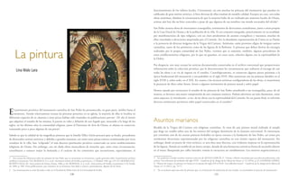 130 131
funcionamiento de los talleres locales. Ciertamente, no son muchas las pinturas del monasterio que puedan ser
calificadas de gran mérito artístico, si bien diversas de ellas resultan de notable calidad. Excepto un caso, son todas
obras anónimas, dándose la circunstancia de que la mayoría hubo de ser realizada por maestros locales de Osuna,
artistas aún hoy día no bien conocidos a pesar de que algunos de sus nombres van siendo rescatados del olvido3
.
San Pedro atesora obras de interesantes iconografías, testimonios de devociones carmelitanas, junto a otras propias
de la Casa Ducal de Osuna y de la población de la villa. Es un conjunto integrado, prácticamente en su totalidad,
por manifestaciones de tipo religioso, con un claro predominio de asuntos evangélicos y marianos, muchos de
ellos vinculados a devociones auspiciadas por el Carmelo. Así, la abundante representación de Cristo en su Pasión
o la presencia de diversas imágenes de la Virgen del Carmen. Asimismo, están presentes efigies de insignes santos
carmelitas, tanto de los primitivos como de las figuras de la Reforma. A pinturas que deben derivar de encargos
realizados por la propia comunidad de San Pedro, veremos que se sumaron, también, algunas procedentes de
otros establecimientos religiosos, por lo que no guardan, en estos casos, relación alguna con la espiritualidad de
la Orden.
Por desgracia, son muy escasas las noticias documentales conservadas en el archivo conventual que proporcionen
información sobre la colección pictórica, por lo desconocemos las circunstancias que rodearon el encargo de casi
todas las obras o su vía de ingreso en el cenobio. Cronológicamente, se conservan algunas piezas próximas a la
época fundacional del monasterio y encuadrables en el siglo XVII. Más numerosas son las pinturas datables en el
siglo XVIII y, sobre todo, en el XIX. En cuanto a las técnicas artísticas configuradoras de las obras, es mayoritaria
la presencia de óleos sobre lienzo, frente a algunos testimonios de pintura mural y sobre papel.
Hemos optado por estructurar el estudio de las pinturas de San Pedro atendiendo a sus iconografías, pues, de tal
manera, se favorece una mejor comprensión de este conjunto artístico. Podrán advertirse así más claramente, entre
otros aspectos, la vinculación –o no- de las obras con la espiritualidad del Carmelo. En un punto final, se referirán
diversos testimonios pictóricos sobre papel conservados en el cenobio4
.
Asuntos marianos
Retablo de la Virgen del Carmen con religiosas carmelitas. Se trata de una pintura mural realizada al temple
que finge un retablo sobre uno de los testeros del antiguo dormitorio de la clausura conventual. Es interesante
por constituir una de las escasas pinturas fechables en época cercana a la fundación de San Pedro, así como por
testimoniar devociones experimentadas por las religiosas carmelitas en este íntimo espacio del monasterio. Sin
embargo, desde un punto de visto artístico, es una obra muy discreta, con evidentes torpezas en la representación
de las figuras. Simula un retablo de un único cuerpo, dotado de una hornacina central en forma de arcosolio abierto
en el muro, flanqueada por calles laterales; remata la estructura un entablamento. Los motivos arquitectónicos y
3 Así, podemos recordar estudios recientes como los de QUILES GARCÍA, F.: “Osuna y Morón vinculadas por una obra de policromía y dos
artistas. Una referencia de mediados del siglo XVII”, Cuadernos de los Amigos de los Museos de Osuna, nº 12 (2010), p. 61; LEDESMA GÁMEZ,
F.: “Marcos de Luque y la pintura en Osuna en el tránsito del siglo XVI al XVII. Una reflexión inicial”, Cuadernos de los Amigos de los Museos de
Osuna, nº 13 (2011), pp. 74-77.
4 No se incluyen aquí una serie de pinturas que, en el momento de realización de este estudio, se encontraban en proceso de restauración.
La pintura
Lina Malo Lara
El patrimonio pictórico del monasterio carmelita de San Pedro ha permanecido, en gran parte, inédito hasta el
momento. Siendo relativamente escasas las pinturas presentes en su iglesia, la mayoría de ellas se localiza en
diferentes espacios de su clausura y muy pocas habían sido reseñadas en publicaciones previas1
. De ahí el interés
que adquiere el estudio de las mismas, la puesta en valor y difusión de este legado que, atesorado a lo largo de los
siglos, en los últimos años la comunidad religiosa, junto al Patronato de Arte de Osuna, se afanan en conservar,
restaurado poco a poco algunas de sus piezas2
.
Sabido es que la calidad de las magníficas pinturas que la familia Téllez Girón procuró para su feudo, procedentes
de destacados centros artísticos y debidas a grandes maestros, así como otras piezas señeras comisionadas por ricos
cenobios de la villa, han “eclipsado” el más discreto patrimonio pictórico conservado en otros establecimientos
religiosos de Osuna. Sin embargo, son sin duda obras merecedoras de atención que, entre otras circunstancias,
contribuyen a conocer mejor la demanda y el carácter de los comitentes que incentivaron, especialmente, el
1 Son escasas las referencias sobre las pinturas de San Pedro que se encuentran en inventarios y guías generales sobre el patrimonio artístico
sevillano y ursaonense. Vid. MORALES, A. J. et alt.: Inventario artístico de Sevilla y su provincia, t. I, Madrid, 1982, pp. 475-477; RODRIGUEZ-
BUZÓN CALLE, M.: Guía artística de Osuna, Osuna, 1986, p. 69; MORALES, A. J. et alt.: Guía artística de Sevilla y su provincia, T. II, Sevilla,
ed. 2004, p. 288. Otras publicaciones, que citaremos en su momento, han dado a conocer, puntualmente, algunas de las obras.
2 Las restauraciones se están llevando a cabo en la Facultad de Bellas Artes de la Universidad de Sevilla.
 