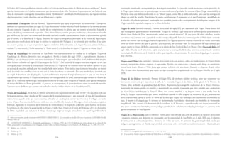 138 139
contempla asombrado, acompañado por dos ángeles mancebos. La segunda cartela narra una nueva aparición de
la Virgen para insistir con su petición, que no era creída por el prelado. La tercera, a Juan Diego mostrándole a
María las rosas que había recolectado en su “tilma” (capa), como Ella le había solicitado, para que las entregara al
obispo en señal de prueba. Por último, la cuarta cartela recoge el momento en el que Zumárraga, arrodillado en
el interior del palacio episcopal, contempla con asombro, junto a dos acompañantes, la milagrosa imagen de la
Virgen que había quedado impresa en la tilma del indio.
Virgen de Belén (sacristía externa). Pintura devocional del siglo XIX que representa a la Virgen María dentro del
tipo iconográfico genéricamente denominado “Virgen de Ternura”, que surge en el período gótico para mostrar a
María como Madre de Dios, manteniendo ambos una actitud amorosa22
. Es una joven de rubia cabellera, vestida
con túnica roja y manto azul, captada de medio cuerpo y de perfil. Estrecha contra su pecho al Niño Jesús, uniendo
ambos sus rostros, que se dirigen hacia el espectador. Las figuras aparecen insertas dentro de un óvalo, recortadas
sobre un fondo neutro del que se percibe, a la izquierda, un cortinaje rojo. Es una pintura de baja calidad, que
parece copiar la Virgen de Belén conservada en la iglesia de San Carlos el Real de Osuna. Otra Virgen de Belén del
siglo XIX, ubicada en el refectorio, repite exactamente la iconografía de la obra anterior, compartiendo también
cronología. Se diferencia en el fondo de nubes que respalda a los personajes. Es una obra, al igual que la anterior,
muy discreta.
Virgen con el Niño (sala capitular). Pintura devocional en la que aparece, sobre un fondo neutro, la Virgen María
sentada, en posición frontal respecto al espectador. Vestida con túnica roja y manto azul, dirige su meditativo
rostro hacia abajo. Abraza al Niño Jesús, que aparece cubierto con una túnica blanca y se dispone, de pie, sobre
Ella. Es una obra decimonónica que repite un tipo iconográfico popularizado en Sevilla por Murillo en el siglo
XVII.
Virgen de los Dolores (portería). Pintura del siglo XIX, de mediana calidad artística, pero que constituye un
interesante testimonio por reproducir la talla de la venerada Virgen de los Dolores de la iglesia de la Victoria de
Osuna, obra atribuida al granadino José de Mora. Representa la iconografía tradicional de la Mater Dolorosa,
mostrando las manos unidas en oración y sosteniendo un corazón traspasado por siete puñales, que simbolizan
los Siete Dolores sufridos por la Virgen23
. Porta una corona imperial, y se dispone junto a una media luna de
plata. La imagen representada, que parece arrodillada cuando la talla original se encuentra de pie, muestra una
dulce expresividad, ajena al rictus de dolor de la obra que copia. Sin embargo, son claramente reconocibles la
saya, el manto y el cíngulo que la revisten en determinadas festividades, mostrando sus bordados de forma más
simplificada. Más cercana a la fisonomía de la escultura de la Victoria y reproduciendo con mayor exactitud su
rico ajuar –vestimentas bordadas, corona, ráfaga y media luna- debemos recordar la pintura que se conserva en la
iglesia ursaonense de San Agustín.
Virgen de la Misericordia (sala de labores). Forma parte esta obra de una serie de pinturas de carácter devocional
y pequeño formato, que debieron ser encargadas por la comunidad de San Pedro en el siglo XIX con el objetivo
de enriquecer su colección pictórica. Se trata, en todos los casos, de pinturas de gran simplicidad, en la que
lasfiguras protagonistas, de blanda expresividad, se recortan sobre un fondo normalmente neutro e iluminado por
22 RÉAU, L., Iconografía del arte cristiano..., t. 1, vol. 2, p. 103.
23 Circuncisión, Huida a Egipto, Pérdida del Niño Jesús en el Templo, Cristo con la Cruz a cuestas, Crucifixión, Descendimiento y Entierro.
la Orden del Carmen profesó un intenso culto a la Concepción Inmaculada de María en tierras sevillanas17
, fervor
que fue incentivado en el ámbito ursaonense por los señores de la villa. Por tanto, la presencia en San Pedro de esta
obra de interesante iconografía inmaculista estaría “doblemente” justificada. Estilísticamente, sus figuras resultan
algo inexpresivas y están descritas con un dibujo seco y rígido.
Inmaculada Concepción (sala de labores). Representación que sigue el prototipo de Inmaculada Concepción
definido en la pintura sevillana del siglo XVII por Bartolomé Esteban Murillo. Puede fecharse en las últimas décadas
de esta centuria. Captada de pie, en medio de un rompimiento de gloria, une sus manos en oración, bajando el
rostro, de dulce y ensimismada expresión. Viste túnica blanca, ceñida por una lazada roja y decorada en el cuello
por un broche. Le cubre un manto azul decorado con orla dorada, que se muestra rizado e intensamente agitado
por el viento, a la derecha de la figura. Muestra los rasgos iconográficos derivados de la visión del Apocalipsis,
pues pisa una media luna, en la que se enrosca la serpiente del Maligno, y va coronada por estrellas. A sus pies,
un escueto paisaje en el que se perciben algunos símbolos de las Letanías: a la izquierda, una palmera (“Palma
exaltata”) y una estrella (“Stella matutina” o “Stella maris”); a la derecha, un ciprés (“Cypresus in Monte Sion”).
Virgen de Guadalupe. Se conservan en San Pedro dos representaciones de calidad de la milagrosa Virgen de
Guadalupe de México, devoción muy arraigada en Sevilla a finales del siglo XVII y, especialmente, durante el
XVIII, y que en Osuna cuenta con otros testimonios18
. Esta imagen, que se localiza en el presbiterio del templo,
debe fecharse a finales del siglo XVII-principios del XVIII19
. Fiel copia de la imagen mariana original, es un tipo
iconográfico que deriva de la Inmaculada Concepción. La Virgen, de tez morena como los indios, aparece de pie,
en actitud de oración, rodeada por una mandorla de rayos solares. Viste túnica rosa ricamente brocada y un manto
azul, decorado con estrellas y orla de oro, que le cubre la cabeza; va coronada. Pisa una media luna, sostenida por
un ángel de hermosas alas desplegadas. La única diferencia respecto al original mexicano es que, en esta obra, la
orla de nubes que rodea a la Virgen se enriquece con una guirnalda de rosas, innovación que arranca de finales del
siglo XVII. Son éstas las flores que María pidió recolectar al indio Juan Diego en el Tepeyac para que las obsequiara
al obispo de México. Estas guirnaldas, al parecer, se incorporaron al icono mariano como recuerdo de aquellos
“curiosos arcos de flores que ponían casi todos los días los indios delante de la Guadalupana”20
.
Virgen de Guadalupe. En la Sala de labores se localiza esta representación del siglo XVIII21
. Es una obra en la que
la imagen mariana sigue siendo un fiel trasunto de la original mexicana y que responde al tipo de Guadalupana
más común: aquella en la que cuatro cartelas, ubicadas en sus ángulos, narran las visiones y el milagro asociados
a esta Virgen. Son cartelas de formato oval, con una sencilla orla dorada de filo negro. Están ordenadas, según es
habitual, siguiendo la secuencia de la historia: de arriba abajo y de izquierda a derecha, para facilitar su lectura.
La primera de ellas narra la aparición de la Virgen al indio Juan Diego en el cerro del Tepeyac, el 12 de diciembre
de 1531, rogándole que solicitara al obispo Zumárraga erigir un templo en su honor en aquel lugar. El indio la
17 Sobre esta cuestión, puede consultarse MARTÍNEZ CARRETERO, I.: Los carmelitas en Sevilla: 650 años de presencia (1358-2008), Sevilla,
2009, p. 290 y ss.
18 GONZÁLEZ MORENO, J., Iconografía guadalupana, t. I, México, 1959, pp. 113-114. Refirió este autor, además de las obras de San
Pedro, pinturas de la Guadalupana en la Colegiata, en San Carlos, en Santo Domingo y en La Merced. Cfr. Ibidem, pp. 74, 106, 125 y 137.
19 Ibidem, pp. 113-114.
20 Ibidem, p. 19.
21 Ibidem, p. 124.
 