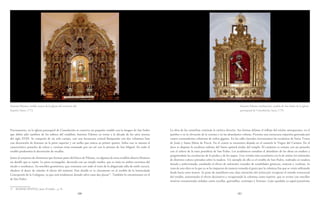 180 181
La obra de las carmelitas continúa la estética descrita. Sus formas delatan el influjo del núcleo antequerano, en el
quiebro y en la elevación de la cornisa y en las abundantes volutas. Presenta una estructura tripartita generada por
cuatro contundentes columnas de orden gigante. En las calles laterales encontramos las esculturas de Santa Teresa
de Jesús y Santa María de Paccis. En el centro se encuentra alojada en el camarín la Virgen del Carmen. En el
ático se dispone la escultura sedente del Santo apóstol titular del templo. El conjunto se remata con un penacho
con el relieve de la tiara pontificia de San Pedro. Los académicos instaban al abandono de las obras en madera y
pregonizaban las excelencias de la piedra y de los jaspes. Una versión más económica era la de imitar los mármoles
de distintos colores pintados sobre la madera. Un ejemplo de ello es el retablo de San Pedro, realizado en madera
dorada y policromada, emulando el efecto de mármoles veteados de tonalidades grisáceas, rosáceas y verdosas. Se
trata de una obra en la que ya se ha impuesto de manera rotunda el gusto por la columna lisa que se venía utilizando
desde hacía unos lustros. Se pone de manifiesto una clara intención del artista por recuperar el sentido estructural
del retablo, aminorando el efecto decorativo y recuperando la columna como soporte, que se reviste con sencillos
motivos ornamentales aislados como rocallas, guirnaldas, cortinajes y festones. Lejos quedaba ya aquel paroxismo
Precisamente, en la iglesia parroquial de Consolación se conserva un pequeño retablo con la imagen de San Isidro
que debió salir también de los talleres del retablista Antonio Palomo en torno a la década de los años setenta
del siglo XVIII. Se compone de un solo cuerpo, con una hornacina central flanqueada con dos columnas lisas
con decoración de festones en la parte superior y un anillo que marca su primer quinto. Sobre este se asienta el
característico penacho de roleos y cornisas rotas rematado por un sol con la pintura de San Miguel. En todo el
retablo predomina la decoración de rocallas.
Junto al conjunto de elementos que forman parte del léxico de Palomo, en algunos de estos retablos observa Romero
un detalle que se repite. La pieza rectangular, decorada con un simple rombo, que se sitúa en ambos extremos del
zócalo o sotobanco. Su sencillez geométrica, que contrasta con todo el resto de la abigarrada talla de estilo rococó,
obedece al deseo de simular el efecto del mármol. Este detalle se ve claramente en el retablo de la Inmaculada
Concepción de la Colegiata, ya que está totalmente dorado salvo estas dos piezas57
. También lo encontramos en el
de San Pedro.
57 ROMERO BENÍTEZ, Jesús: El retablo..., p. 91.
Antonio Palomo, retablo mayor de la iglesia del convento del
Espiritu Santo, 1772.
Antonio Palomo (atribución), retablo de San Isidro de la iglesia
parroquieal de Consolación, hacia 1770.
 