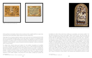 182 183
de caballería de la villa de Osuna, donde fueron recibidas por sus autoridades y otras “personas notables”. Con
ellas trajeron procedentes de su extinto convento algunos “objetos y efectos de culto”, tales como un copón, una
cajonera y una imagen de Nuestra Señora del Carmen, con cetro, correas y escapulario de plata. En el monasterio
de Osuna había una “sagrada efigie de Nuestra Madre y Señora del Carmen” que estaba “vieja” y “destruida”,
de manera que se acordó “subrogarla por la que la comunidad incorporada trajo de la misma procedencia; para
cuya subrogacion se quemo el oro y la plata de los vestidos de la subrogada, y con su producto y con las colectas
obtenidas y otros fondos supletorios se hizo un nuevo vestido completo a la Sagrada Efigie”. La nueva imagen
se colocó en el camarín del altar mayor, para lo que fue necesaria una obra que costeó la comunidad con ayuda
de las limosnas de los fieles59
. Para ello hubo que reubicar en el ático la escultura sedente de San Pedro. Como
consecuencia de ello la figura del apóstol aparece un tanto encastrada. Precisamente, hemos podido acceder a
la trasera del retablo y comprobar como el respaldo de la silla dorada donde descansa sobresale del ensamblaje
interno y para camuflar esta situción se dispusieron una serie de tablas que impiden que se pueda contemplar
desde el templo. El propio camarín debió sufrir una transformación sustancial, con la eliminación de algunos
elementos y la incorporación de otros, ya fueran provenientes de otros retablos o realizados ex profeso. En el coro
alto se conserva un penacho de cornisas doradas y tonos mármoreos que probablemente pernecezca al retablo.
59 A.M.C.O. Archivador 17, carpeta A, s/f.
de líneas quebradas, interrumpidas y elevadas cornisas recorridas por volutas y aquellas superficies con espesa trama
ornamental que hacían imperceptible cualquier esquema de naturaleza arquitectónica.
Aunque sigue de cerca el esquema compositivo tripartito y el ático semicircular con el rotundo peinetón del retablo
mayor de la cercana iglesia del Espiritu Santo, el de San Pedro supone una evolución. Se ha despojado de gran
parte de la decoración que en el retablo del Espiritu Santo resultaba un tanto abigarrada, la escultura se ha reducido
sustancialmente, y la columna vuelve a ser el soporte de sustentación, en detrimento del estípite. La estructura ha
recuperado la claridad compositiva y muestra una presencia estructural más depurada. Se aprecia una voluntad de
volver a la norma tectónica.
De cualquier forma, debemos matizar que el retablo, tal y como podemos contemplarlo en la actualidad,
no se atiene al proyecto original que salió del taller del artista, ya que a lo largo del siglo XIX sufrió algunas
intervenciones sustanciales. Ya el profesor Francisco Herrera llamó la atención en este sentido, al considerar que
había sido transformado considerablemente58
. Aserto que refrendan las fuentes documentales y comprobamos al
analizarlo. La primera intervención se produjo en una fecha situada entre los años 1852 y 1868. El 24 de abril
de 1852 se trasladaron al monasterio de San Pedro seis religiosas de Ecija. Fueron acompañadas por algunos
eclesiásticos, el señor alcalde corregidor y otras personas de la vecina ciudad, y escoltadas por la partida rural
58 HERRERA GARCÍA, Francisco J.: “Osuna y su protagonismo...”, p. 65.
Tablillas encontradas detrás del retablo mayor.
Puerta original del sagrario del retablo mayor de San Pedro.
 