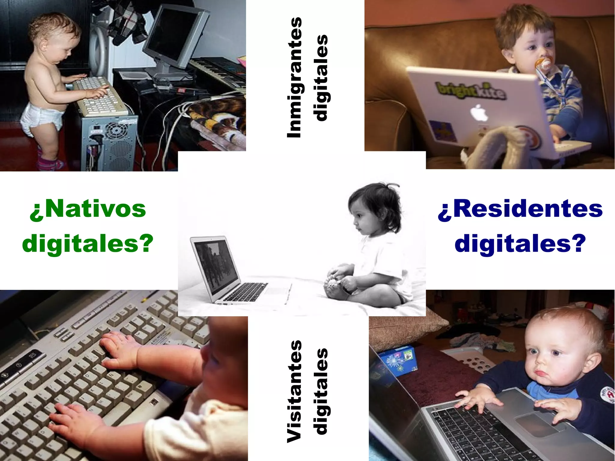 ¿Nativos
digitales?
¿Residentes
digitales?
Visitantes
digitales
Inmigrantes
digitales