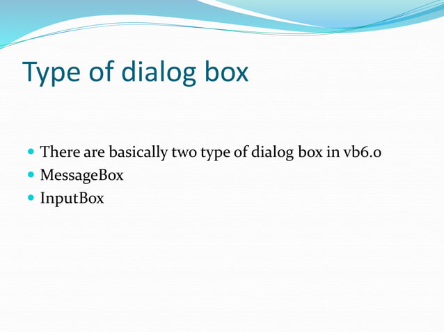 Dialog box in vb6 | PPTX