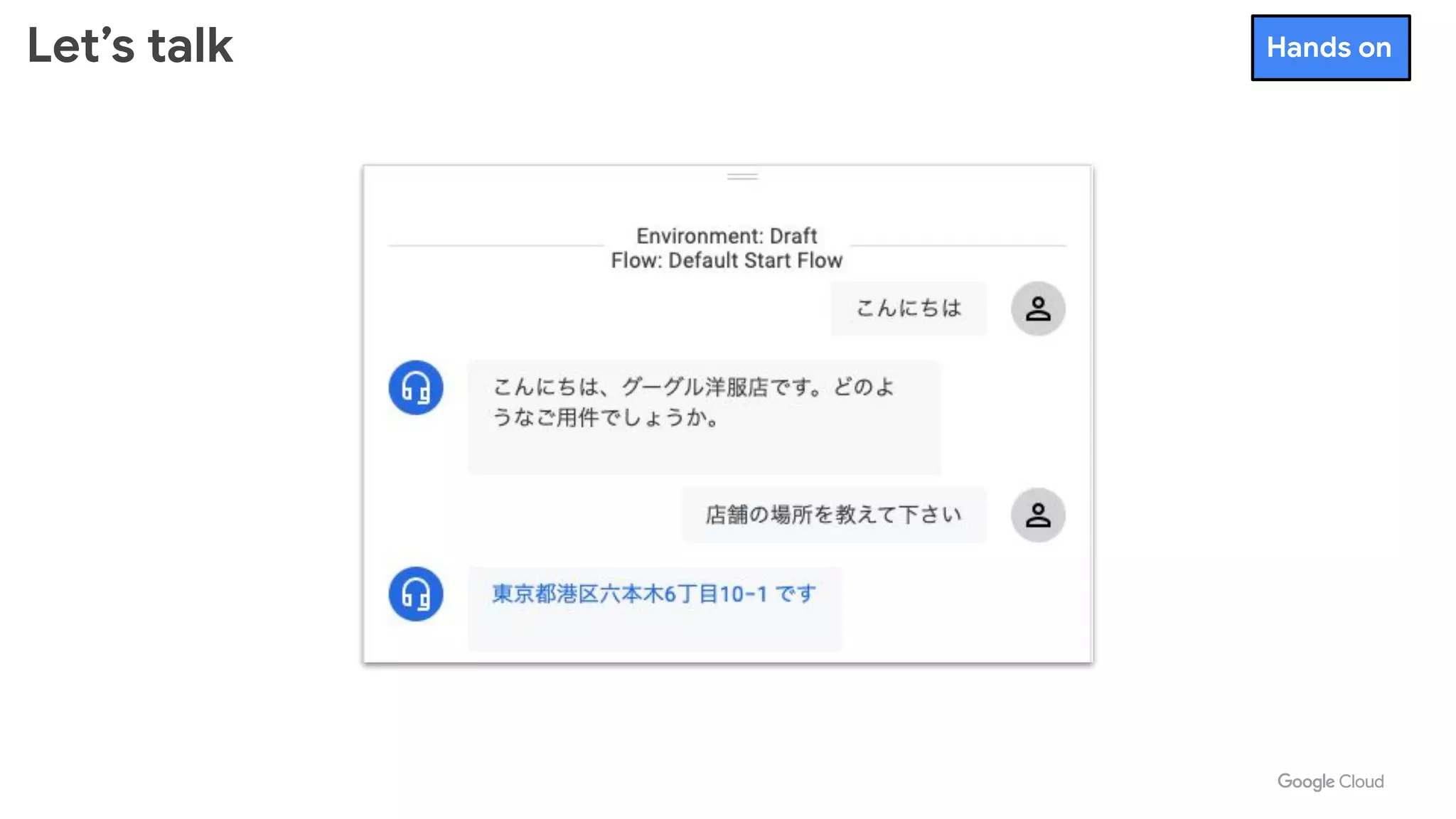 Let’s talk Hands on
 