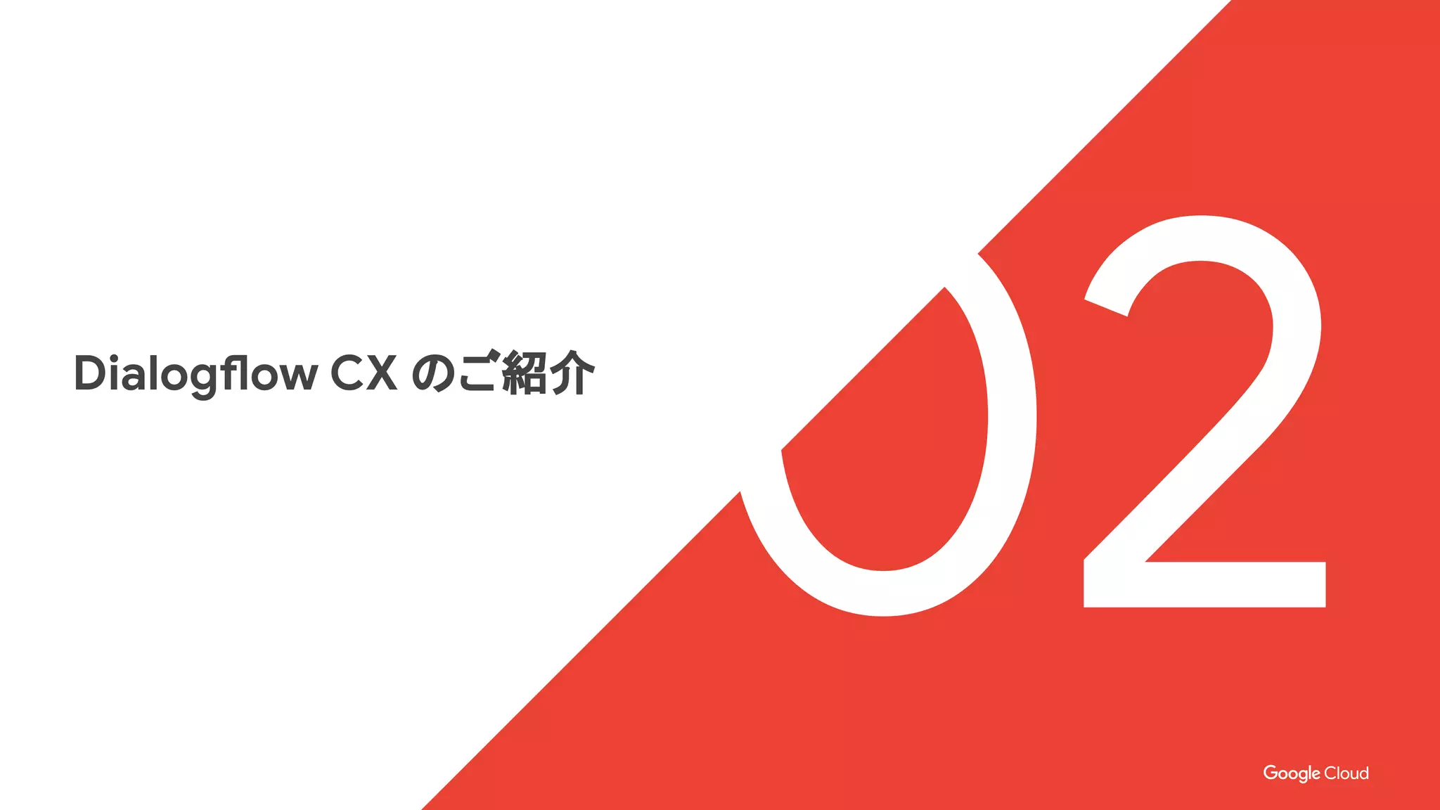 Dialogflow CX のご紹介
02
 