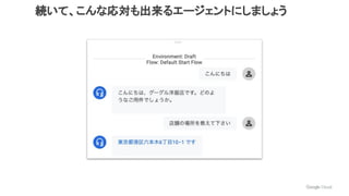 続いて、こんな応対も出来るエージェントにしましょう
 
