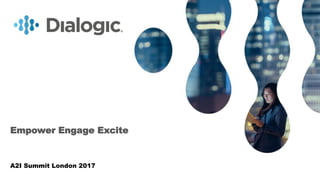 1© COPYRIGHT 2017 DIALOGIC CORPORATION. ALL RIGHTS RESERVED.
A2I Summit London 2017
Empower Engage Excite
 