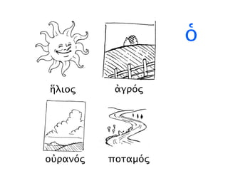 ἥλιος ἀγρός
οὐρανός ποταμός
ὁ
 